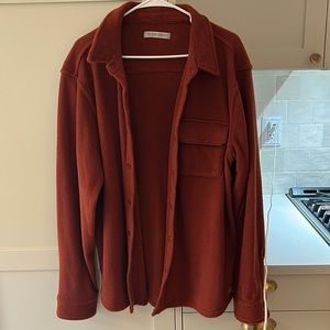 Outerknown burt orange Shacket button up terry cloth shirt xl